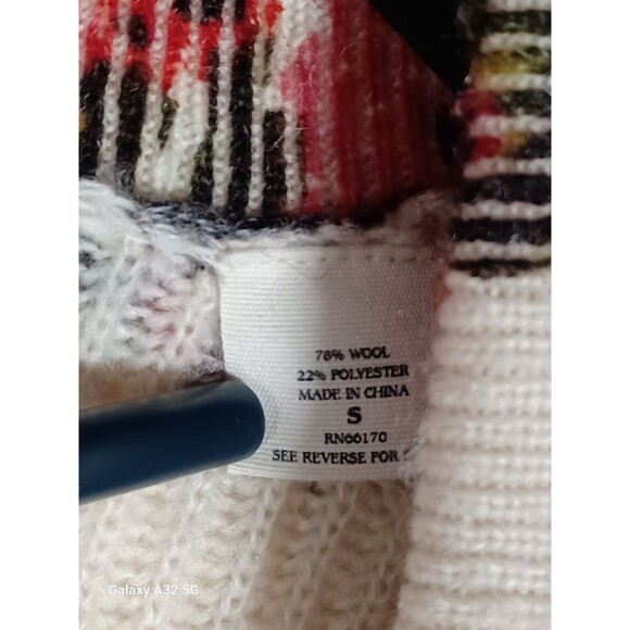 Anthro Sleeping on Snow Cardigan Sweater Wool Blend Small Romantic Boho Work - Picture 5 of 7